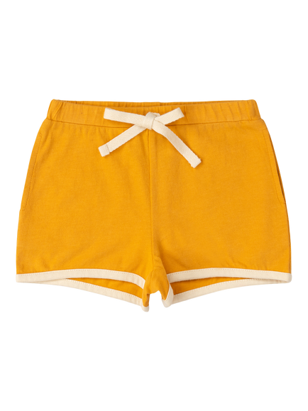 Little Green Radicals Kids' Run Around Contrast Trim Shorts, Gold