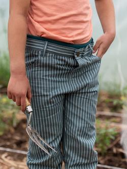 Little Green Radicals Kids' Striped Trousers, Navy - view 2, Navy