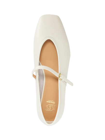 Dune London Hearthrob Leather Mary Jane Ballerina Pumps - view 2, Ecru