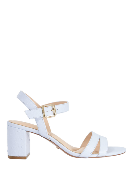 Dune London Merisa Leather Block Heel Sandals, Blue, Blue