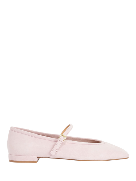 Dune London Heartthrob Suede Mary Jane Ballerina Pumps, Blush, Blush