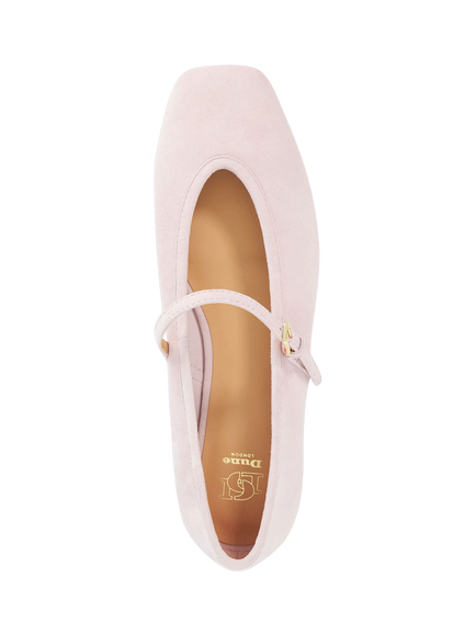 Dune London Heartthrob Suede Mary Jane Ballerina Pumps, Blush - view 2, Blush