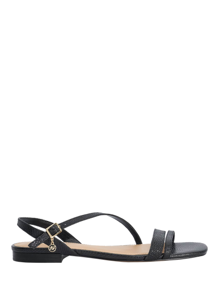 Dune London Levon Leather Flat Strappy Sandals, Black