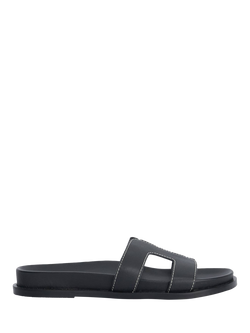 Dune London Loupas Leather Sandals, Black