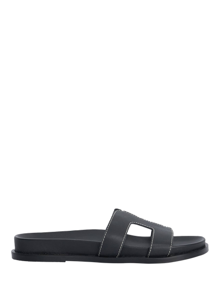 Dune London Loupas Leather Sandals, Black