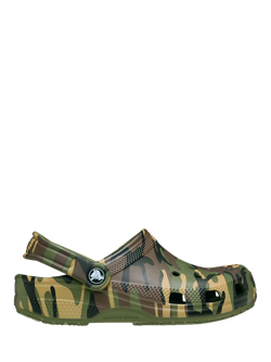 Crocs Kids' Classic Camo Sandals, Army Green