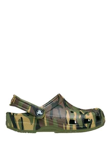 Crocs Kids' Classic Camo Sandals, Army Green