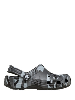 Crocs Kids' Classic Camo Sandals, Black/Slate Grey