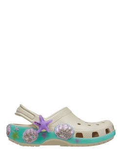 Crocs Kids' Classic Sea Sparkle Clogs, Beige Multi, Beige Multi