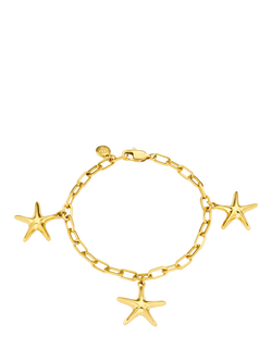 Orelia Waterproof LUXE Starfish Charm Bracelet, Pale Gold, Pale Gold