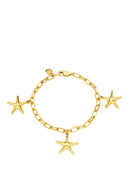 Orelia Waterproof LUXE Starfish Charm Bracelet, Pale Gold, Pale Gold