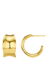 Orelia Waterproof LUXE Chunky Molten Hoop Earrings, Pale Gold