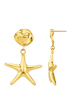 Orelia Waterproof LUXE Statement Starfish Earrings, Gold, Gold