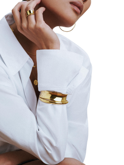 Orelia Waterproof LUXE Statement Molten Ring - view 2, Pale Gold