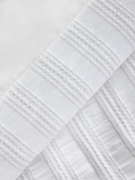 John Lewis Avon Waffle Stripe Duvet Cover Set, White - view 2, White