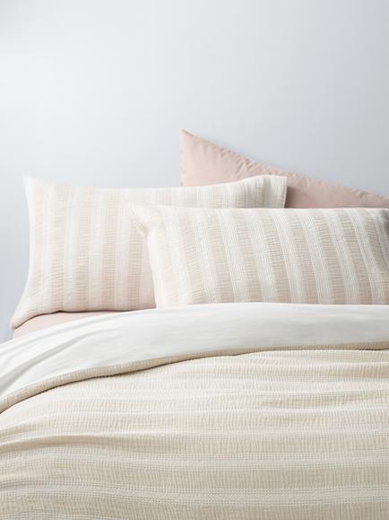 John Lewis Lotus Pure Cotton Waffle Duvet Cover Set, Natural, Natural