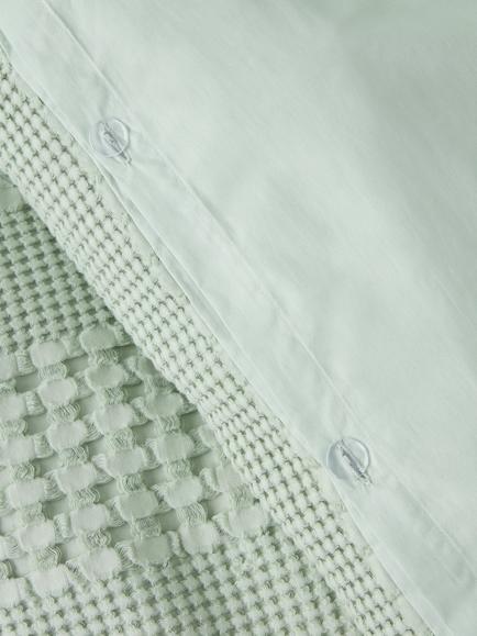 John Lewis Large Waffle Stripe Duvet Cover Set - view 2, Green