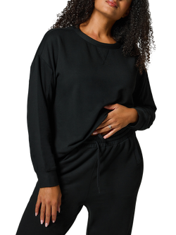 Lovall Tall Luxe Sweatshirt & Joggers Lounge Set, Black - view 2, Black