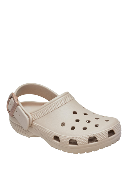 Crocs Classic Enamel Buckle Clogs, Taupe - view 2, Taupe