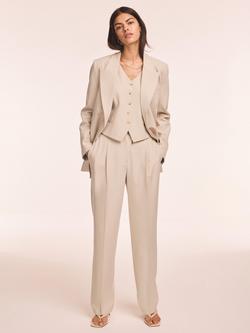 Mint Velvet Buckle Detail Tapered Trousers, Natural Stone, Natural Stone