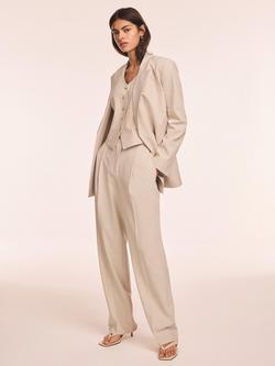 Mint Velvet Buckle Detail Tapered Trousers, Natural Stone - view 2, Natural Stone