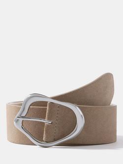 Mint Velvet Wide Pure Suede Belt, Natural, Natural