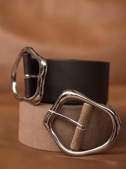 Mint Velvet Wide Pure Suede Belt, Natural - view 2, Natural