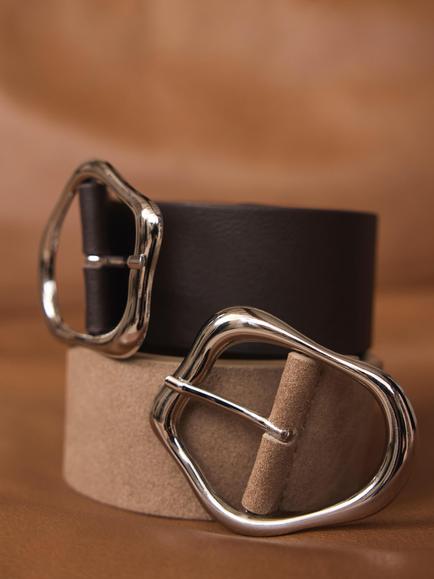Mint Velvet Wide Pure Suede Belt, Natural - view 2, Natural