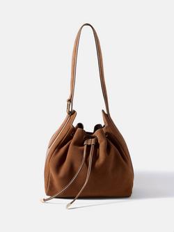 Mint Velvet Pure Suede Bucket Bag, Tan Brown, Tan Brown