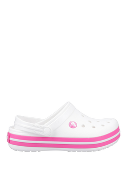 Crocs Kids' Crocband Clogs, White/Pink Crush, White/Pink Crush