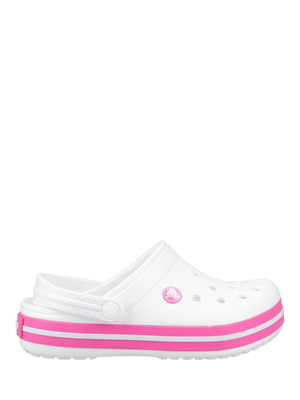 Crocs Kids' Crocband Clogs, White/Pink Crush, White/Pink Crush