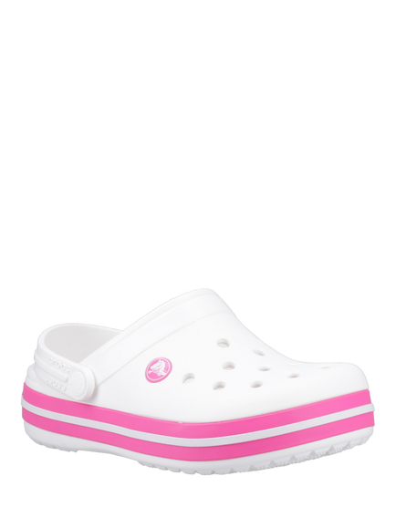 Crocs Kids' Crocband Clogs, White/Pink Crush - view 2, White/Pink Crush