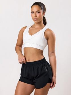 Gym King Dynamic Mesh Medium Support Sports Bra, White, White