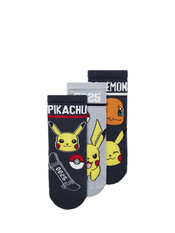 NAME IT Kids' Pokémon Socks, Pack of 3, Navy Blazer, Navy Blazer