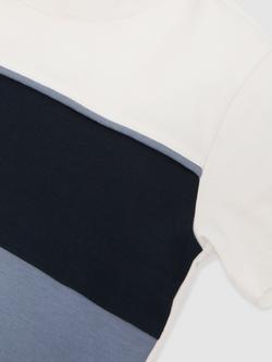 Reiss Kids' Cole Short Sleeve Colour Block T-Shirt - view 2, Navy/Airforce/Off White