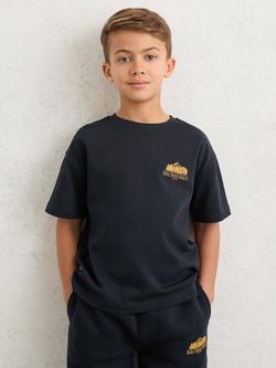 Reiss Kids' Dalby Cotton Graphic T-Shirt, Navy, Navy