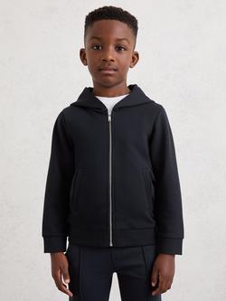 Reiss Kids' Harrison Zip Neck Jumper, Navy, Navy
