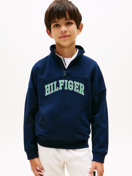 Tommy Hilfiger Kids' Quarter Zip Sweatshirt, Dark Blue, Dark Blue