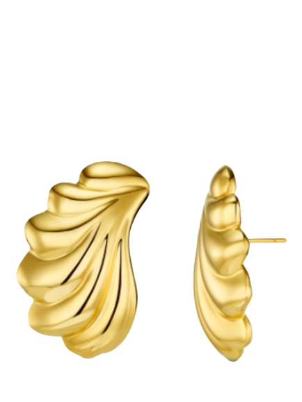Orelia Waterproof LUXE Statement Shell Earrings, Pale Gold, Pale Gold