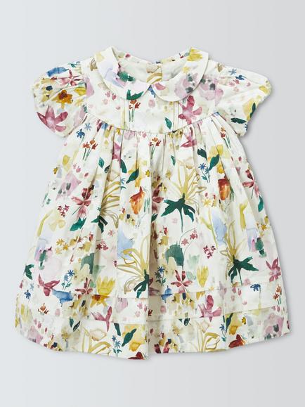John Lewis Heirloom Collection Baby Abstract Floral Dress, Multi, Multi