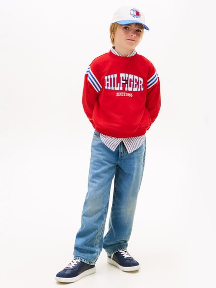 Tommy Hilfiger Kids' Crew Neck Logo Sweatshirt, Rapid Red - view 2, Rapid Red