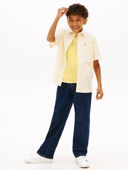 Tommy Hilfiger Kids' Flex Short Sleeve Striped Shirt, Yellow Dahlia - view 2, Yellow Dahlia