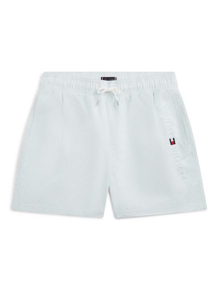 Tommy Hilfiger Kids' Drawstring Swim Shorts, Mid Blue, Mid Blue