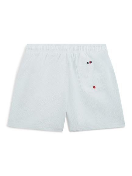 Tommy Hilfiger Kids' Drawstring Swim Shorts, Mid Blue - view 2, Mid Blue