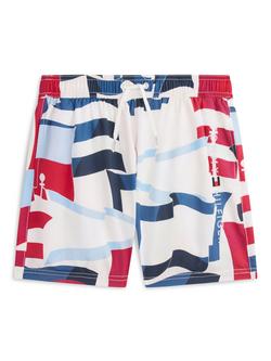 Tommy Hilfiger Kids' Printed Drawstring Swim Shorts, Multi, Multi
