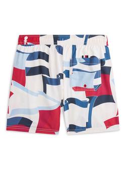 Tommy Hilfiger Kids' Printed Drawstring Swim Shorts, Multi - view 2, Multi