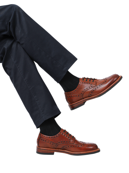 Jones Bootmaker Bushwick Leather Brogues, British Tan - view 2, British Tan