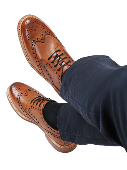 Jones Bootmaker Bushwick Leather Brogues, Tan - view 2, Tan