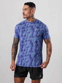 Gym King Power Geometric Print T-Shirt, Blue Jean