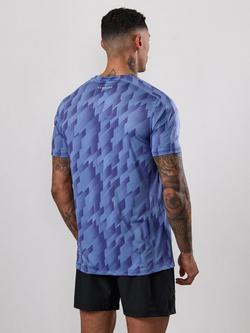 Gym King Power Geometric Print T-Shirt - view 2, Blue Jean
